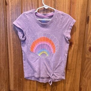Hatley, Purple Shirt with Rainbow Shell Design, Size 6